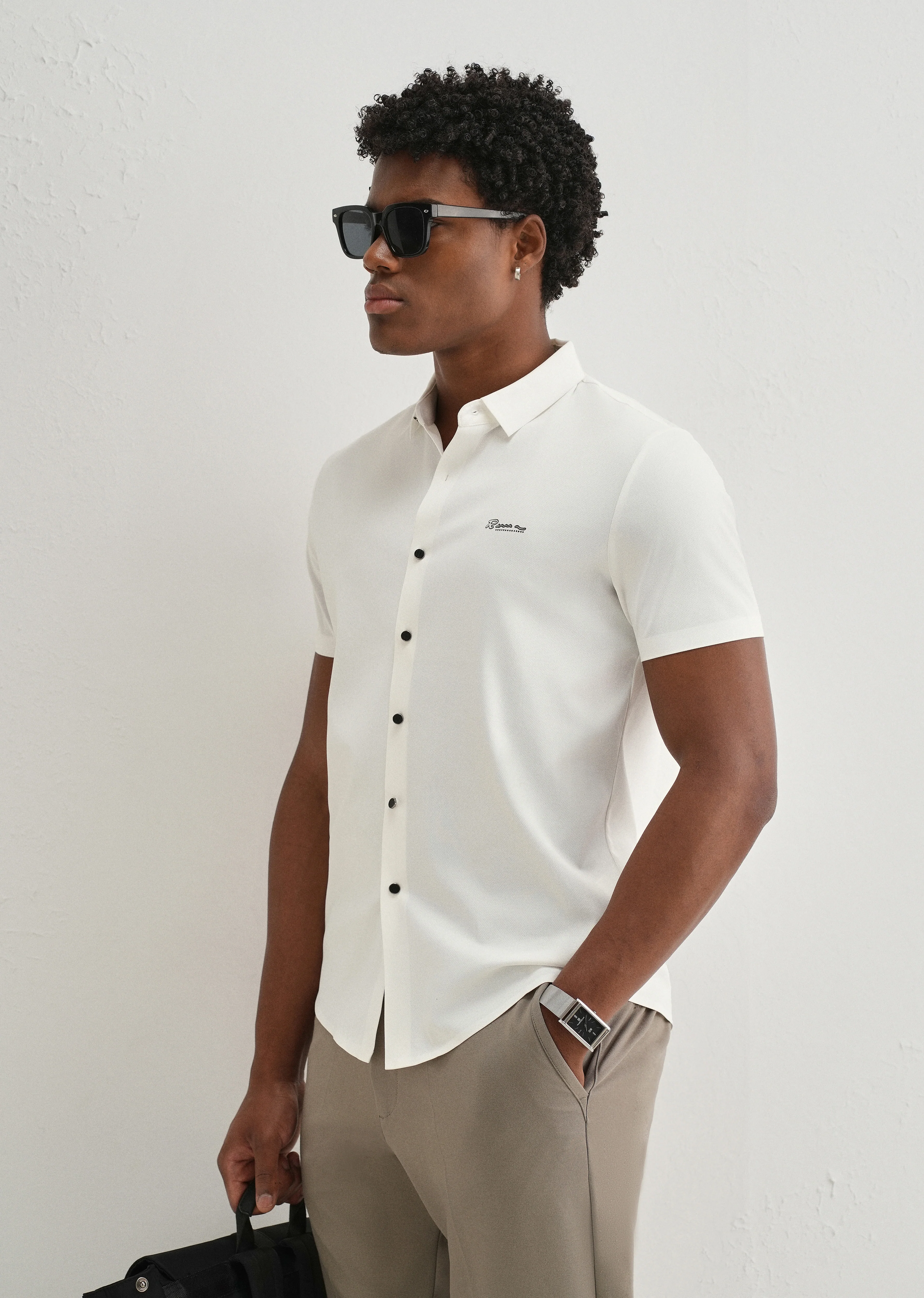 White Stitchless Half Sleeve Shirt - Image 7
