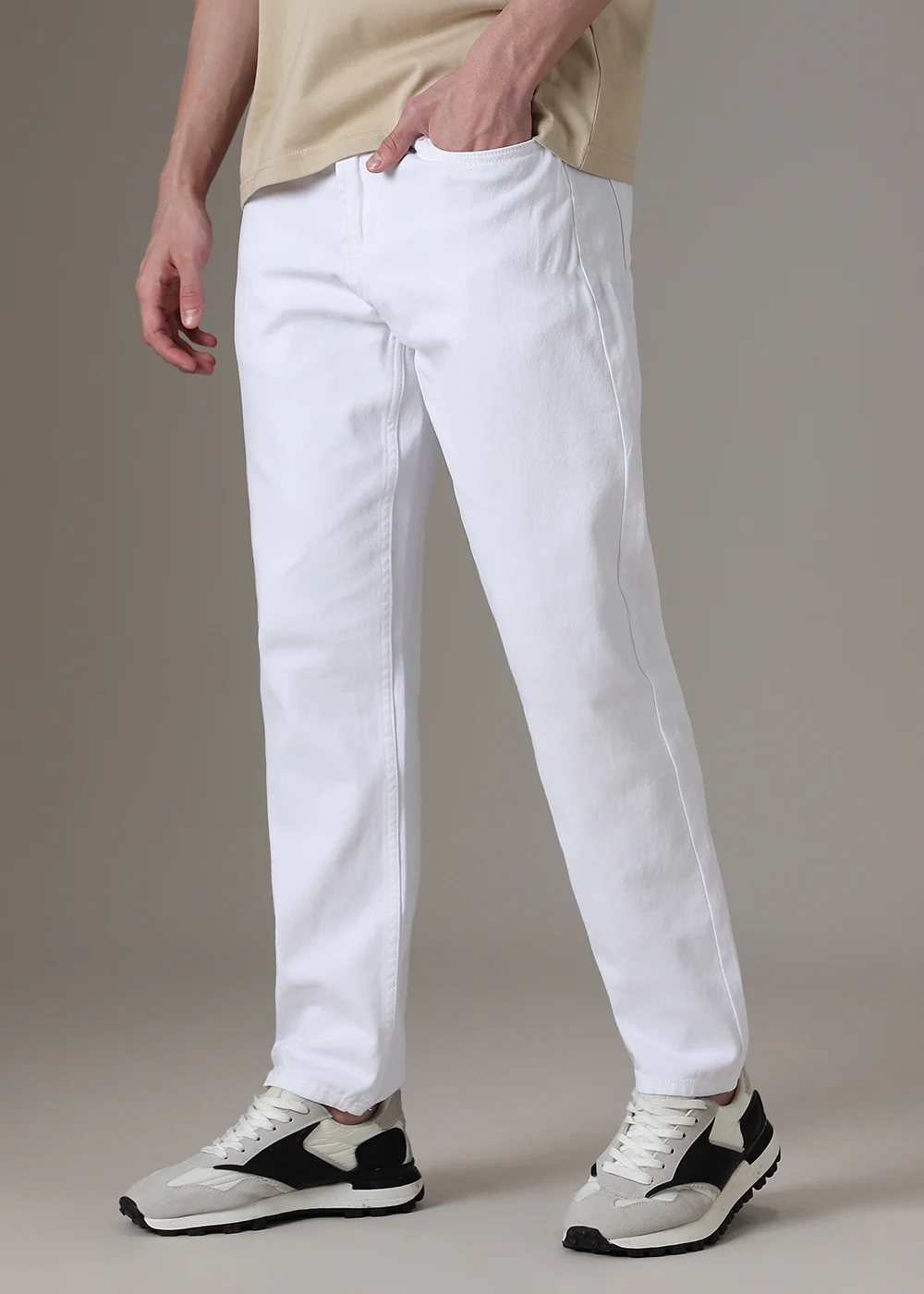 White Straight Fit Denim - Image 5