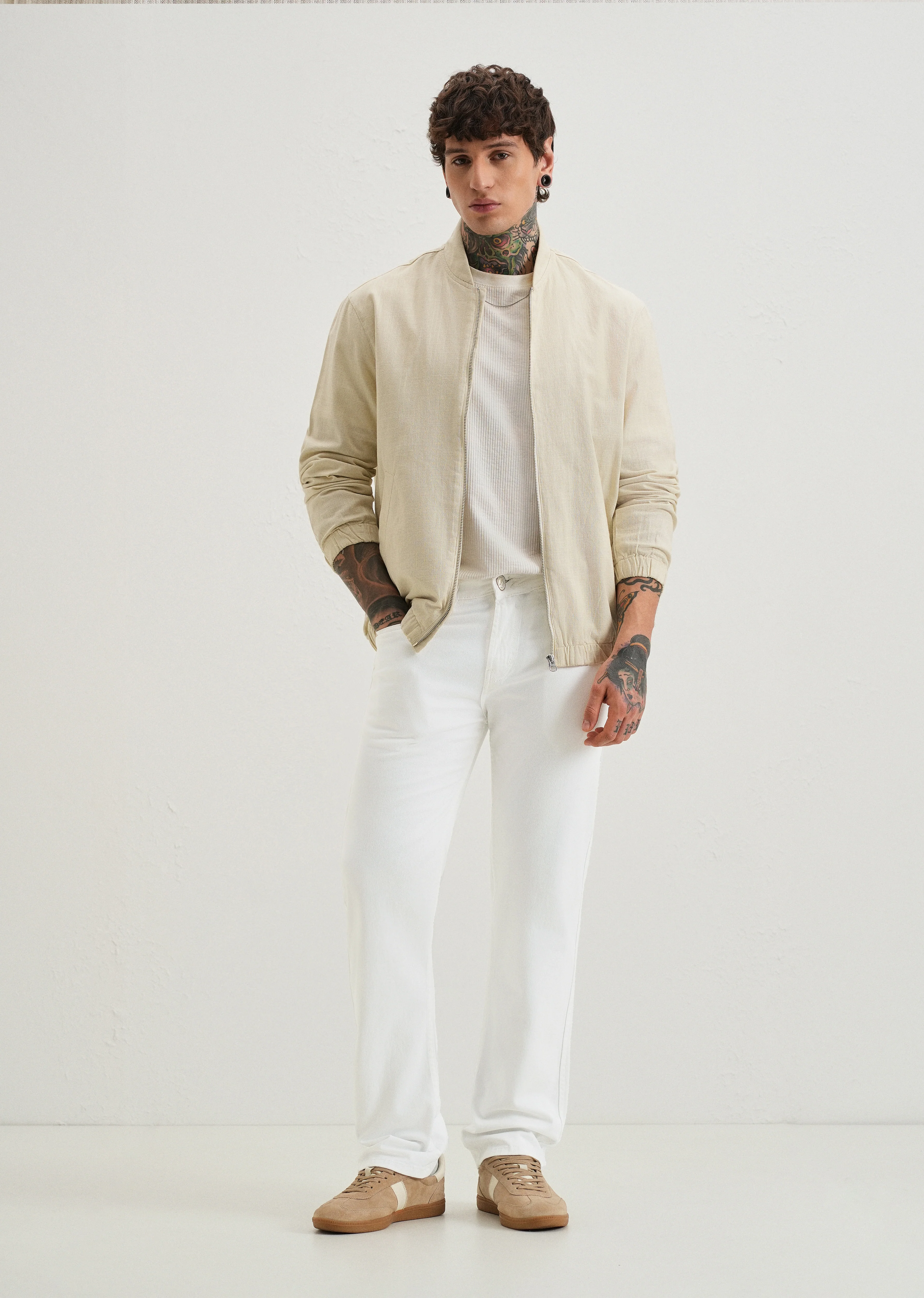 White Straight fit Jeans - Image 6
