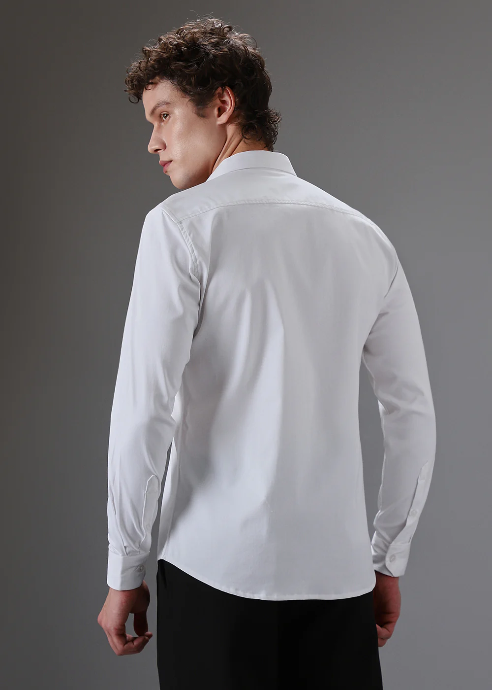 White Symmetric Foil Designer Shirt - Image 4