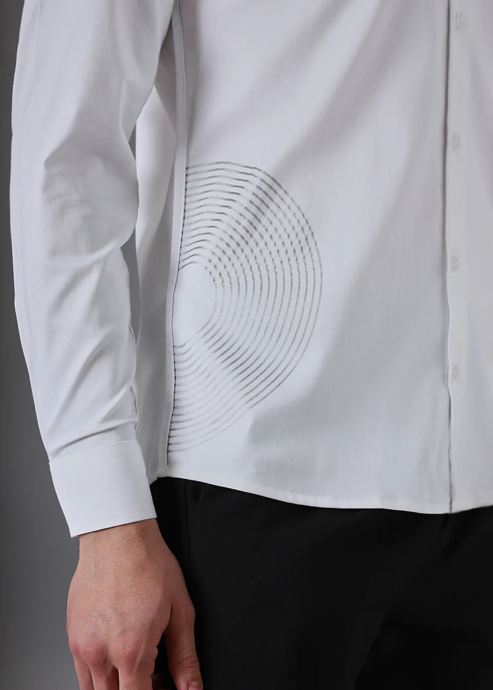 White Symmetric Foil Designer Shirt - Image 6
