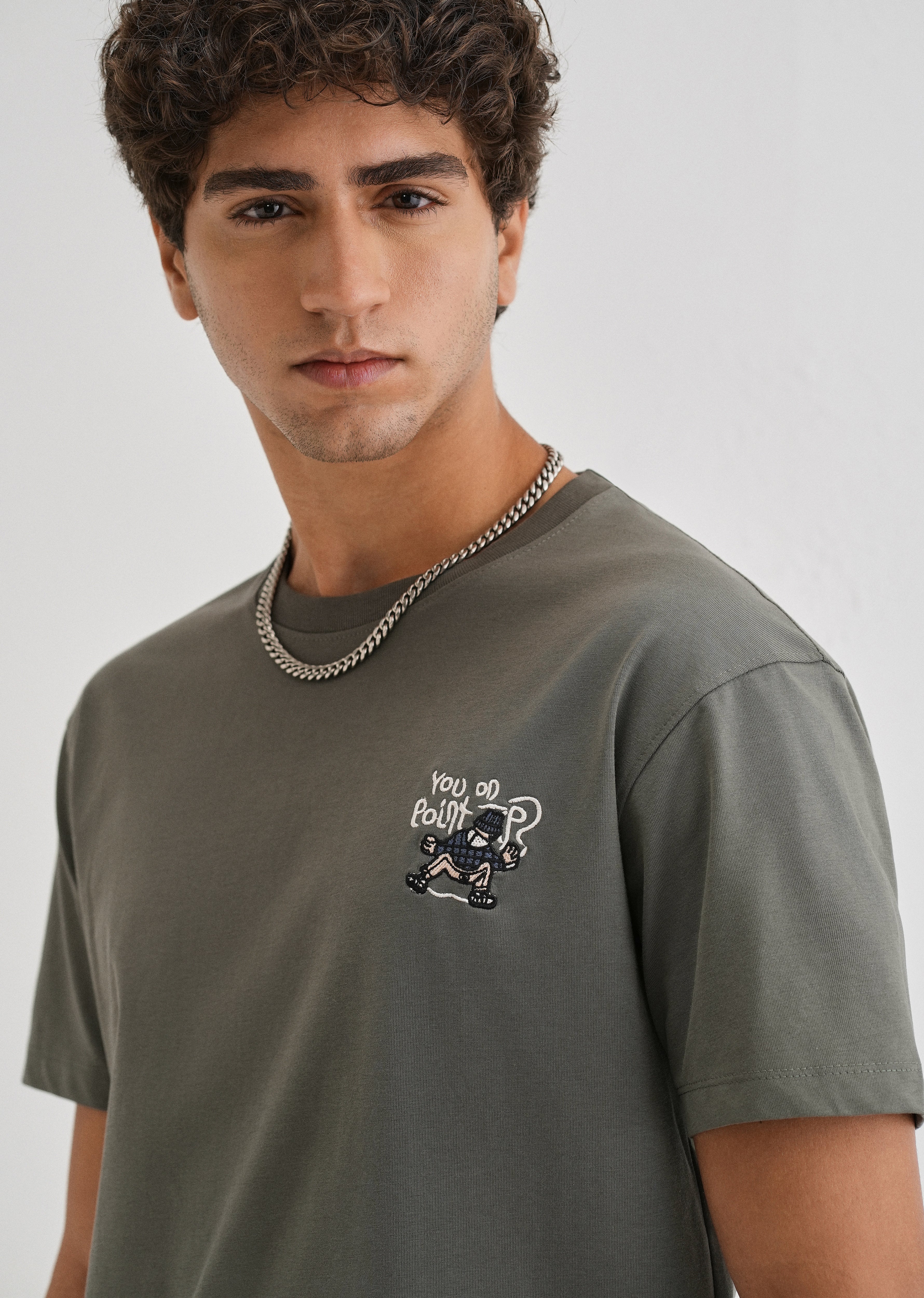Moss Green Graphic Printed T-shirt - Image 5