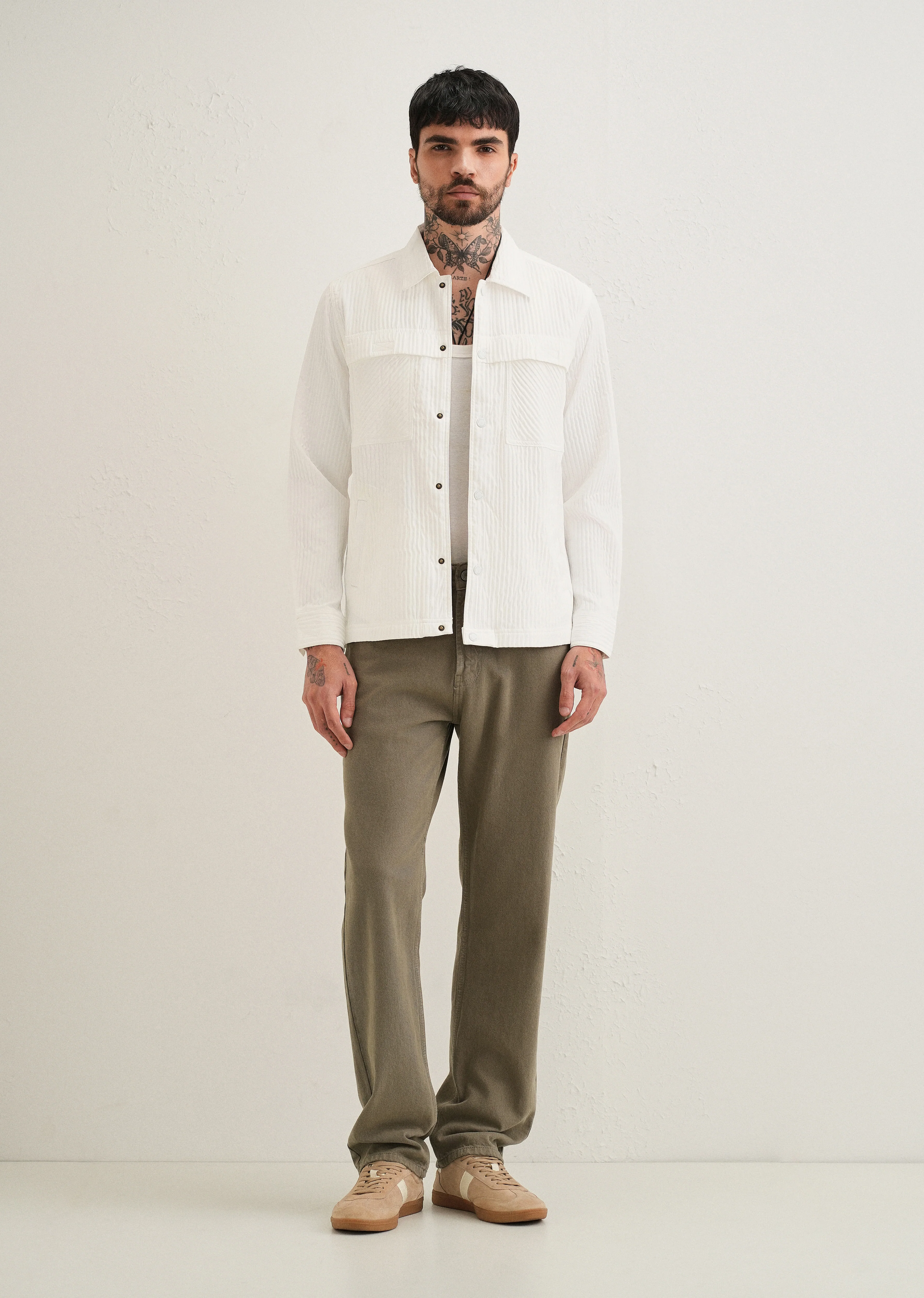 White Textured Utility Shacket - Image 8