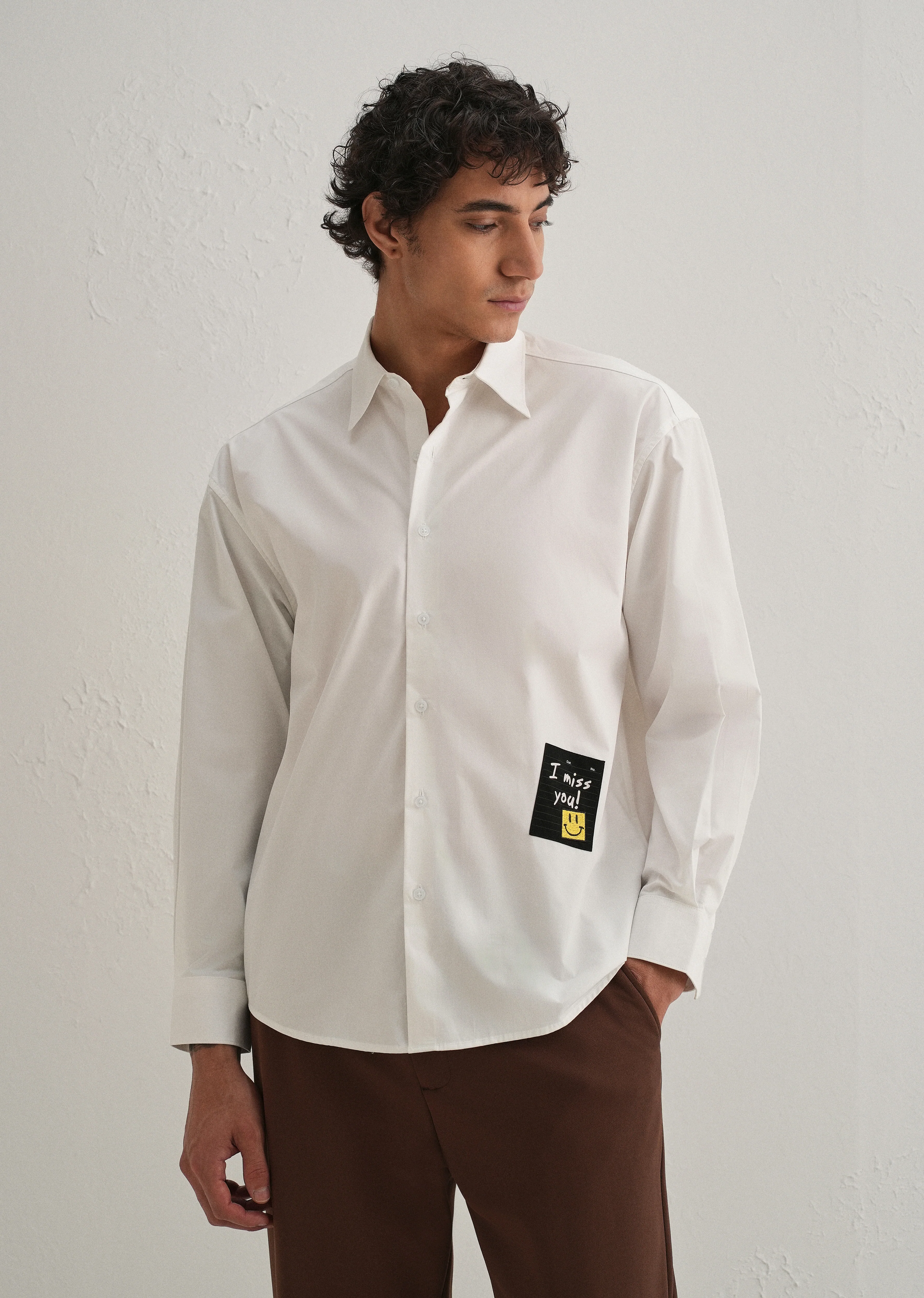 White Valentine Note Cotton Shirt - Image 3