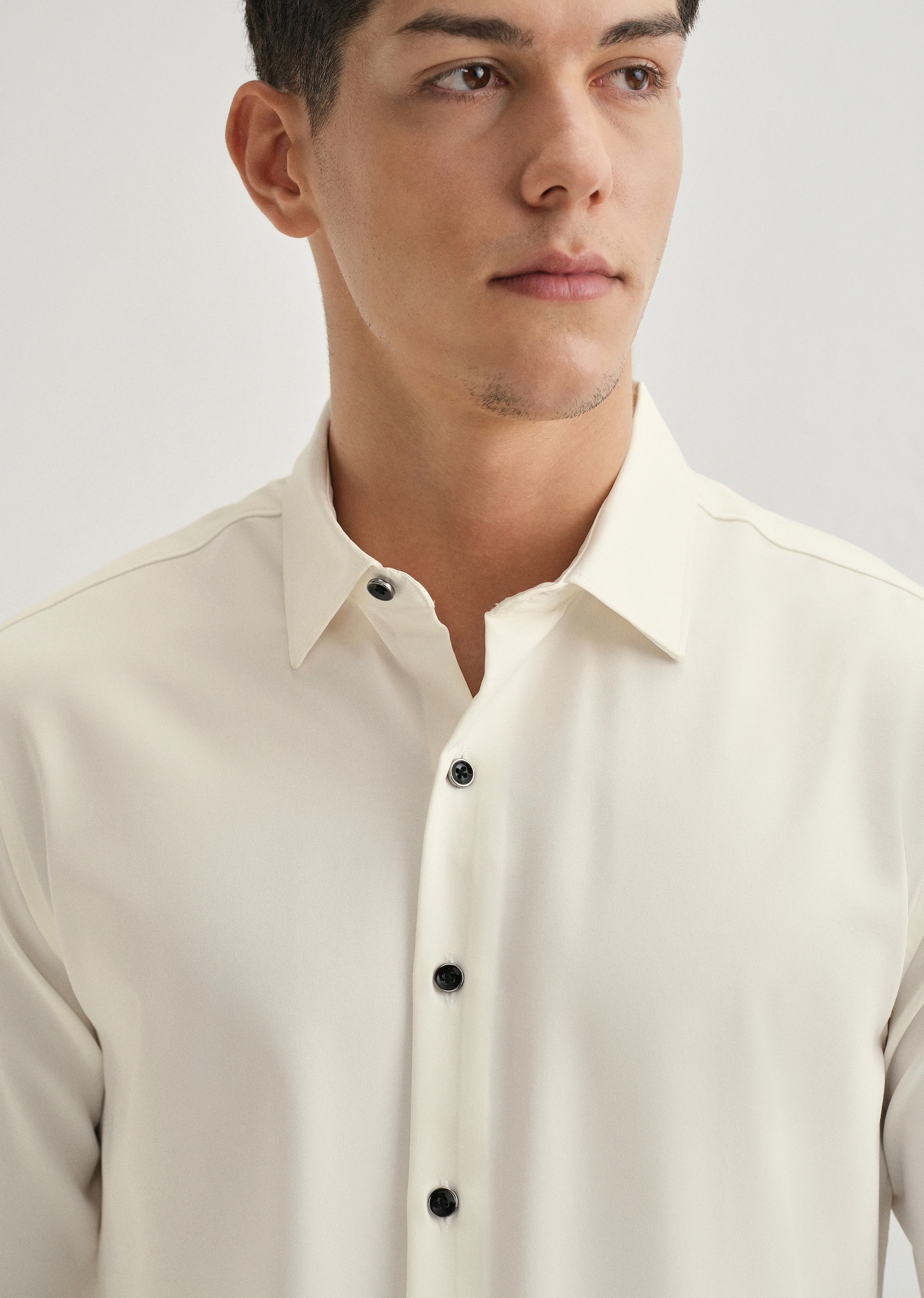 White Wrinkle Free Plain Shirt - Image 5