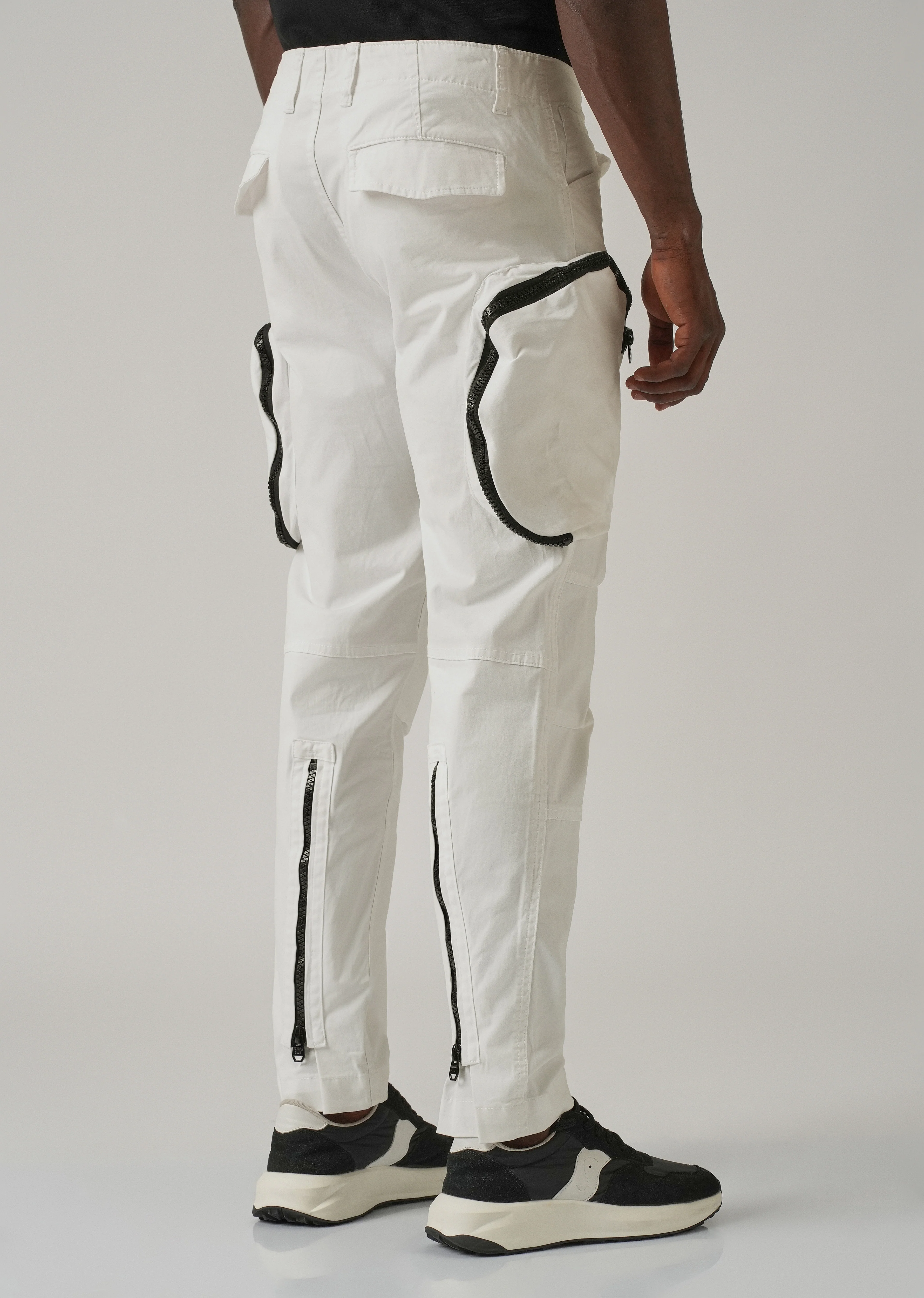 White Zipper Cargo Pant - Image 2