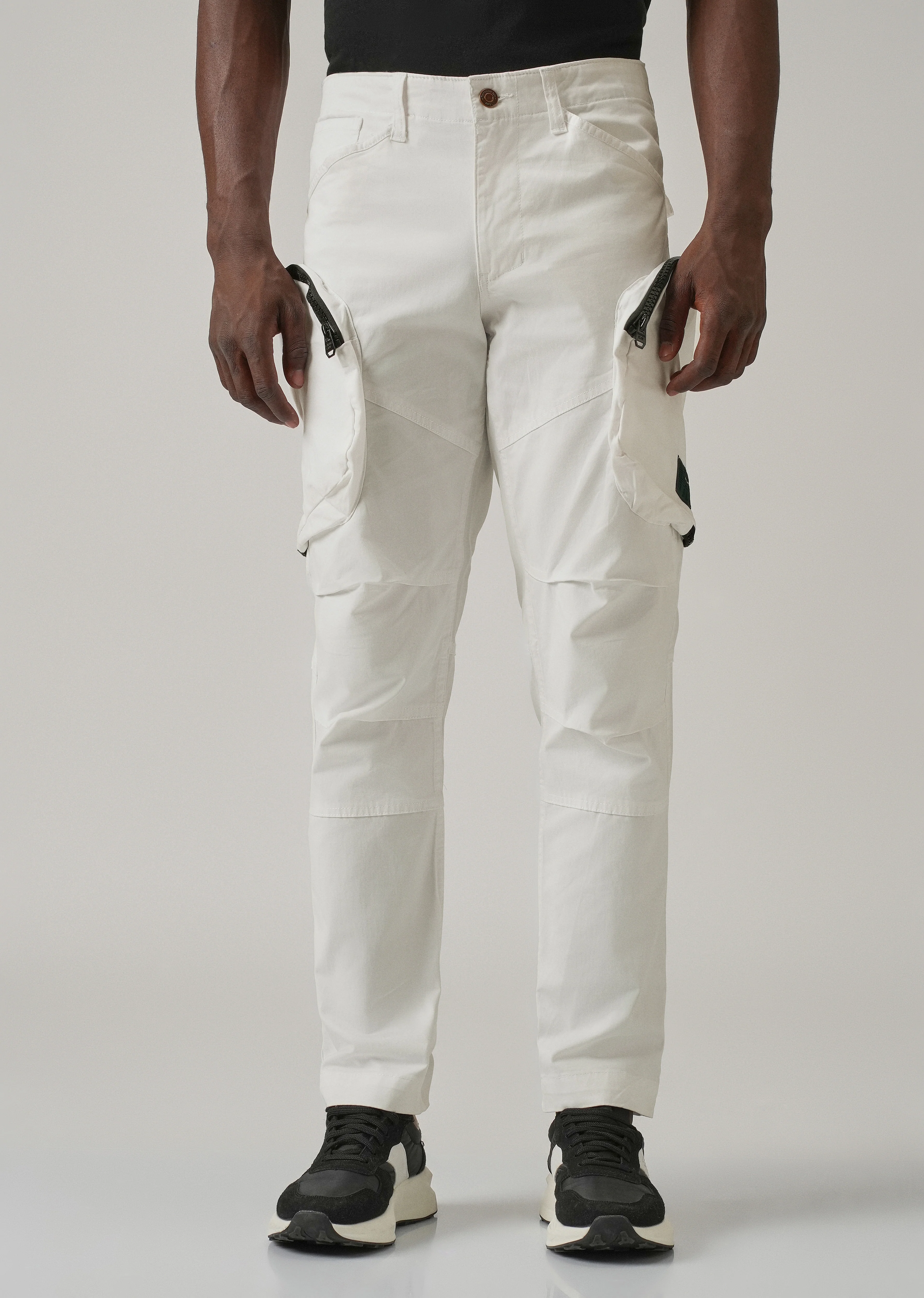 White Zipper Cargo Pant - Image 3