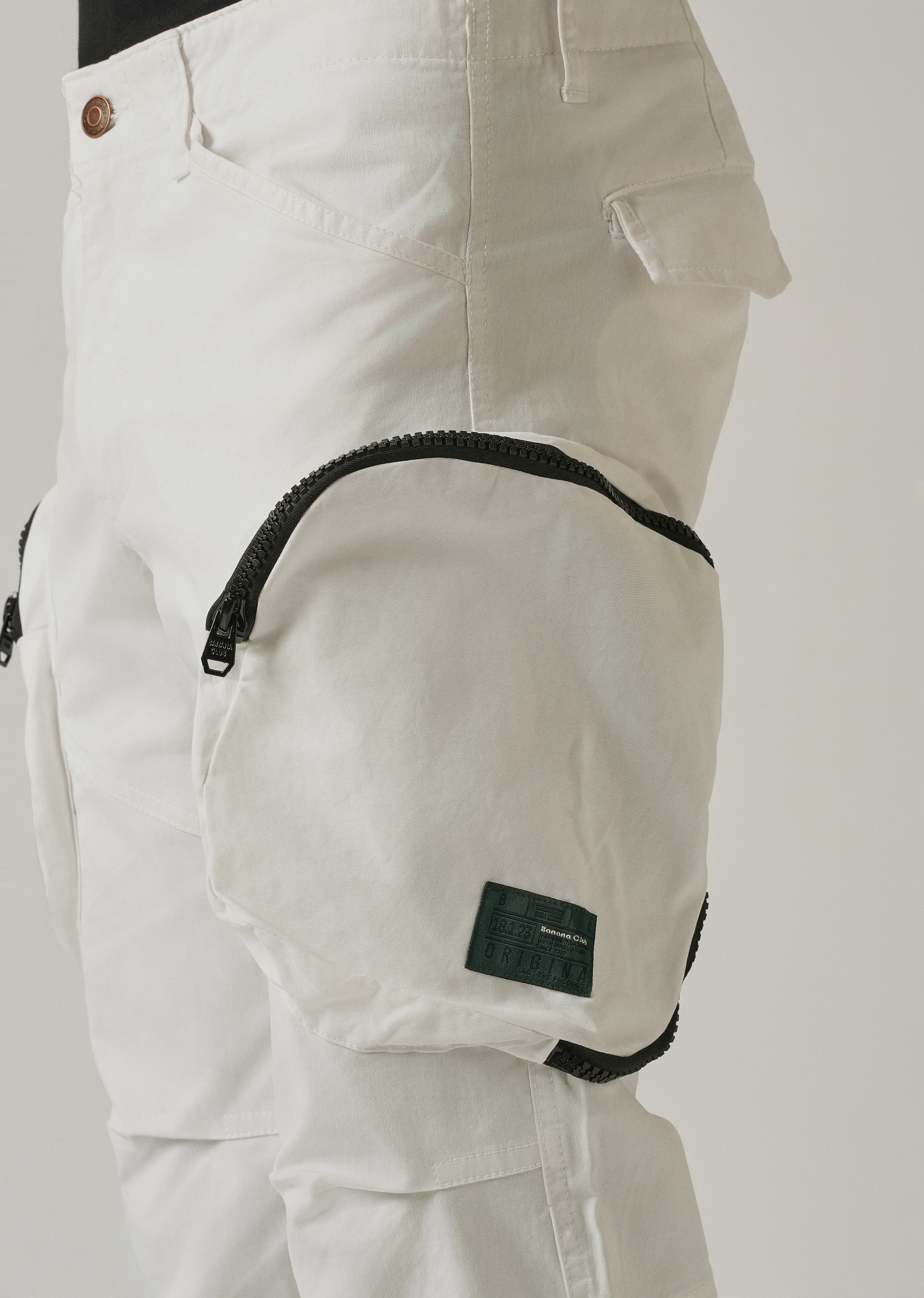 White Zipper Cargo Pant - Image 6