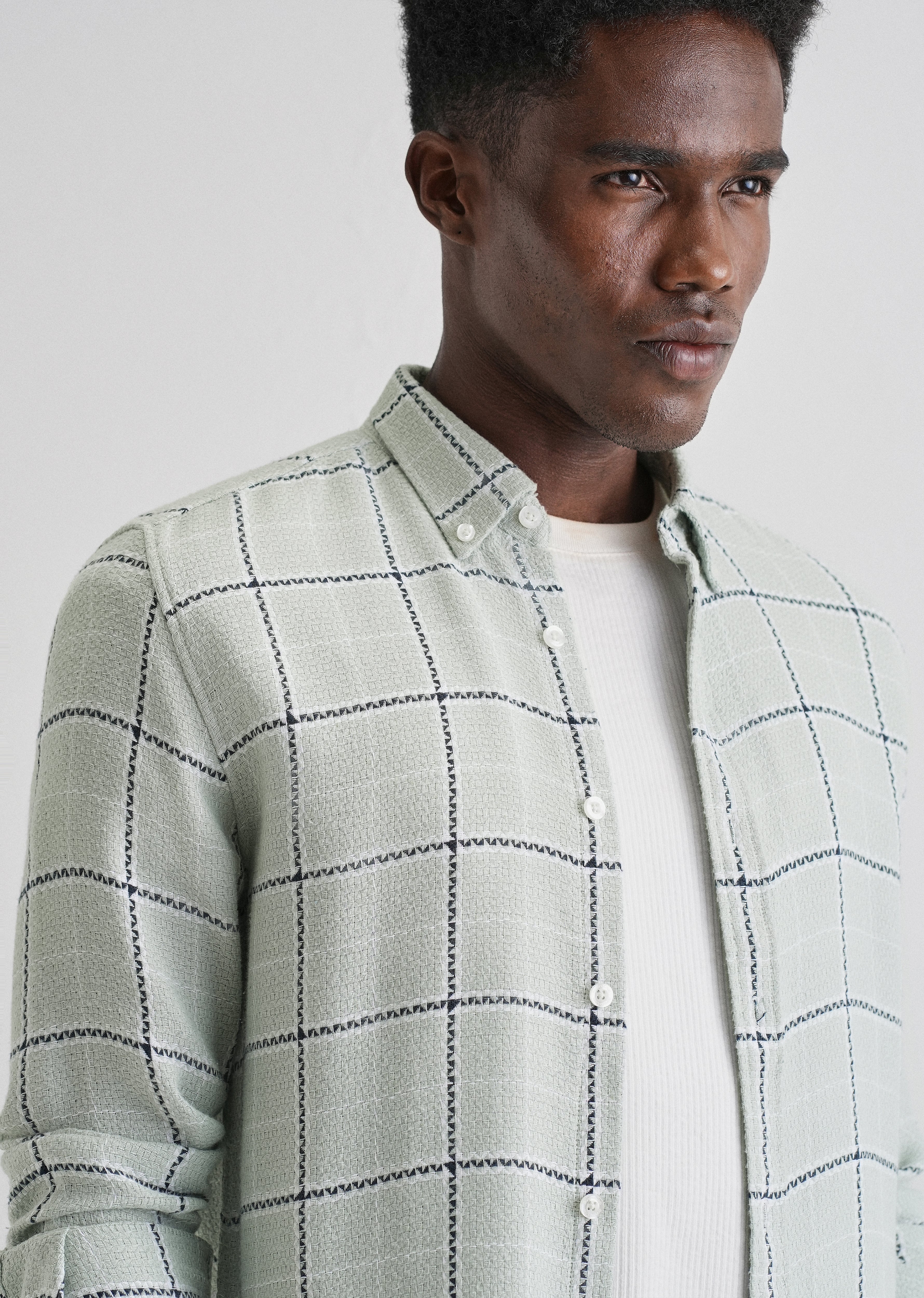 Widegrid Green Check Shirt - Image 5