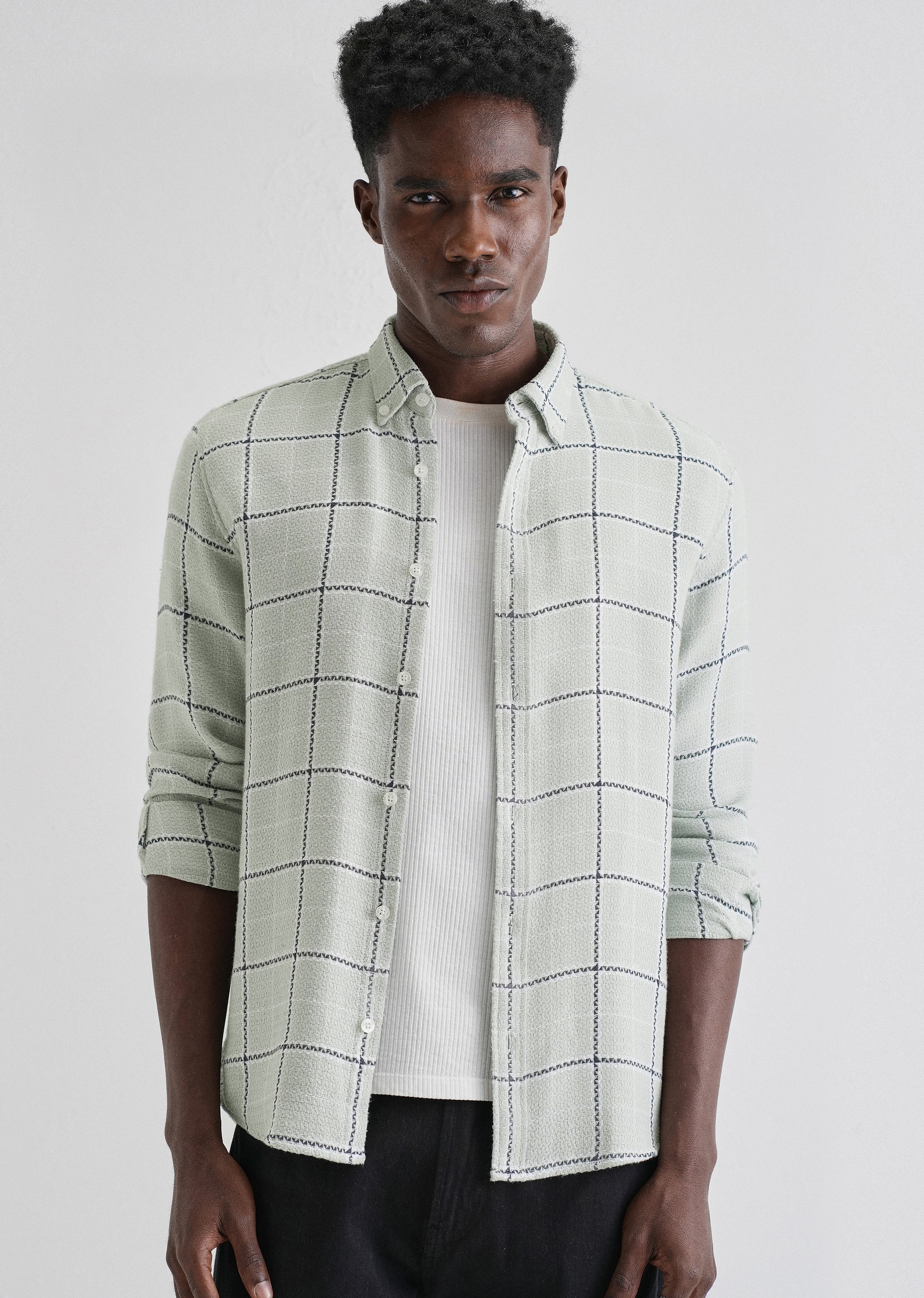 Widegrid Green Check Shirt - Image 7