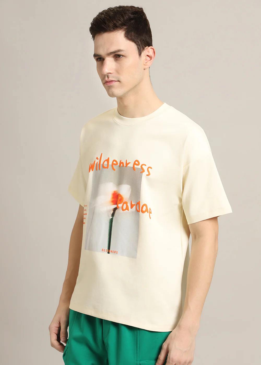 Wild Cream Oversized T-shirt - Image 5