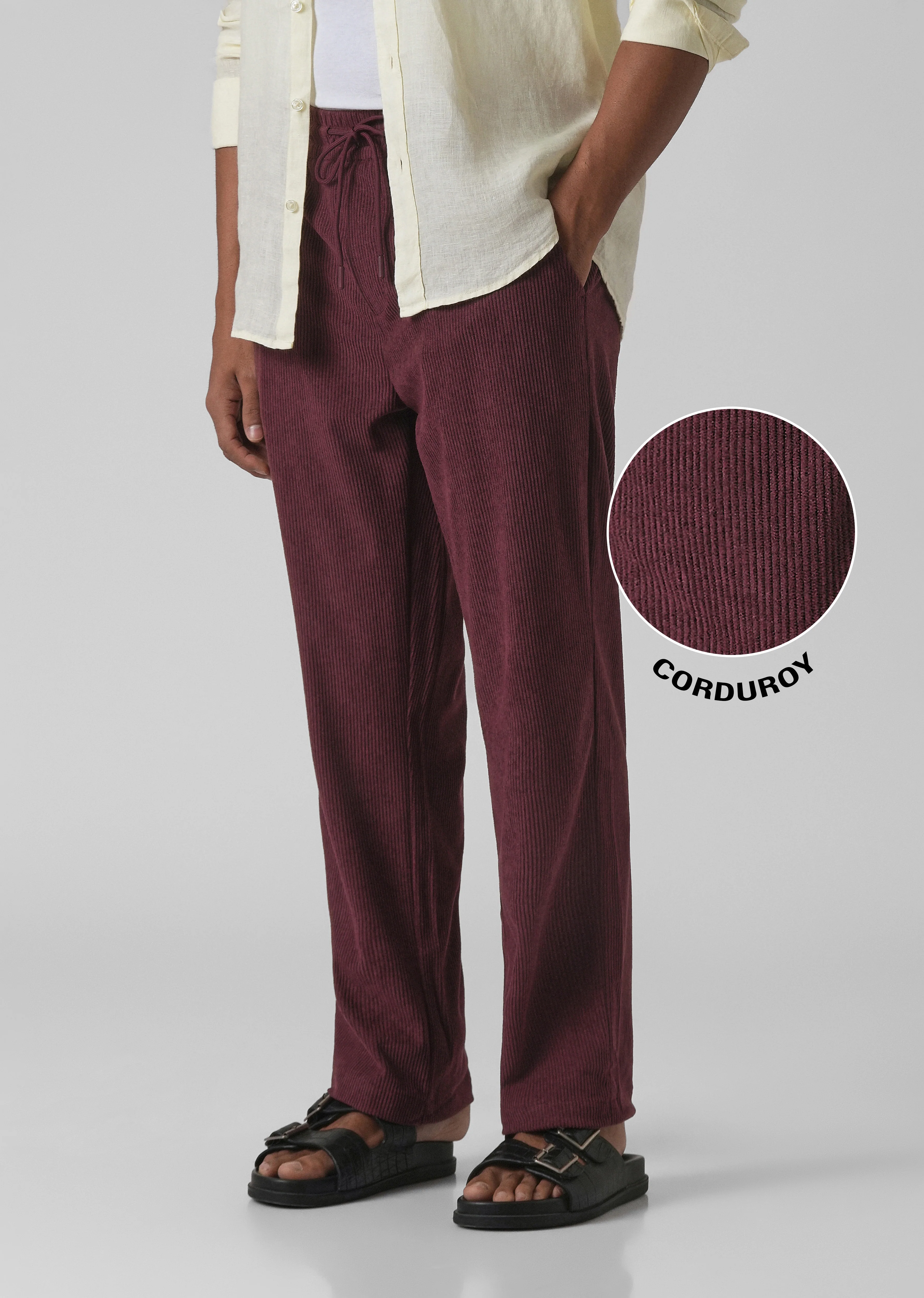 Wine Maroon Corduroy Pants - Image 7