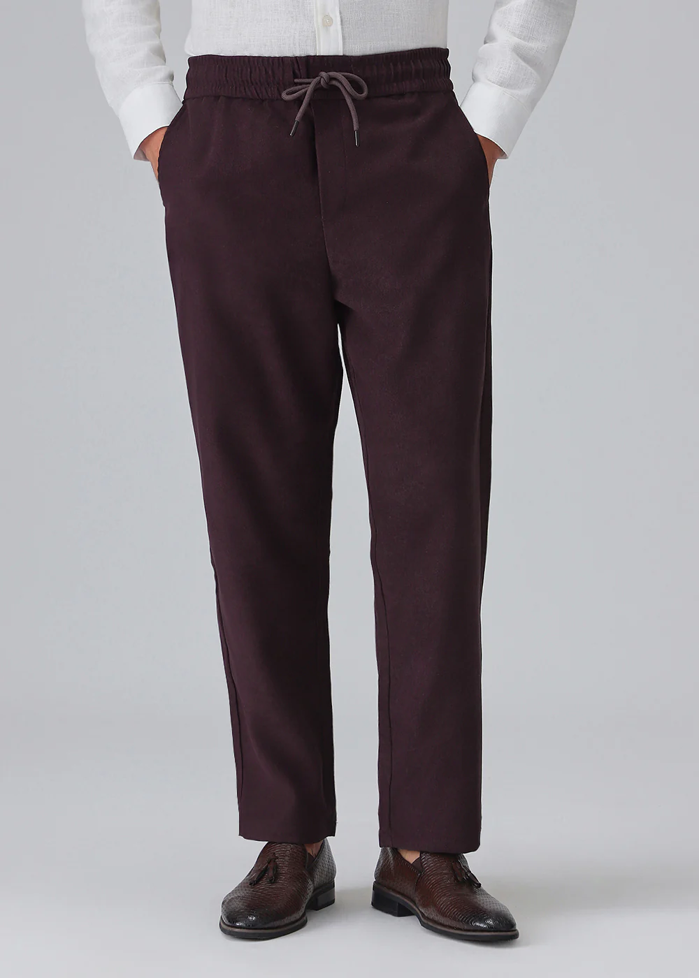 Wine Maroon Thin-Corduroy Trousers - Image 3