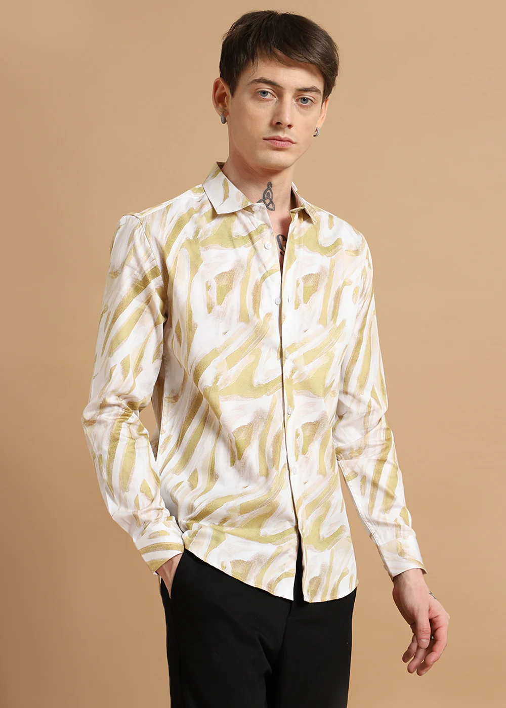 Yellow Marble Printed shirt - Image 2