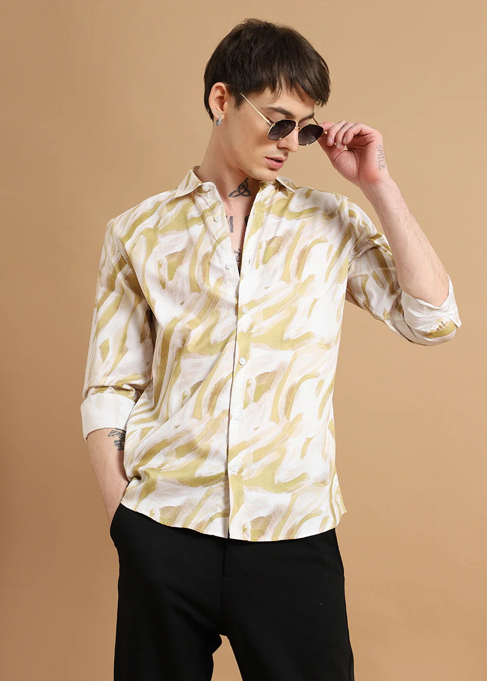 Yellow Marble Printed shirt - Image 6