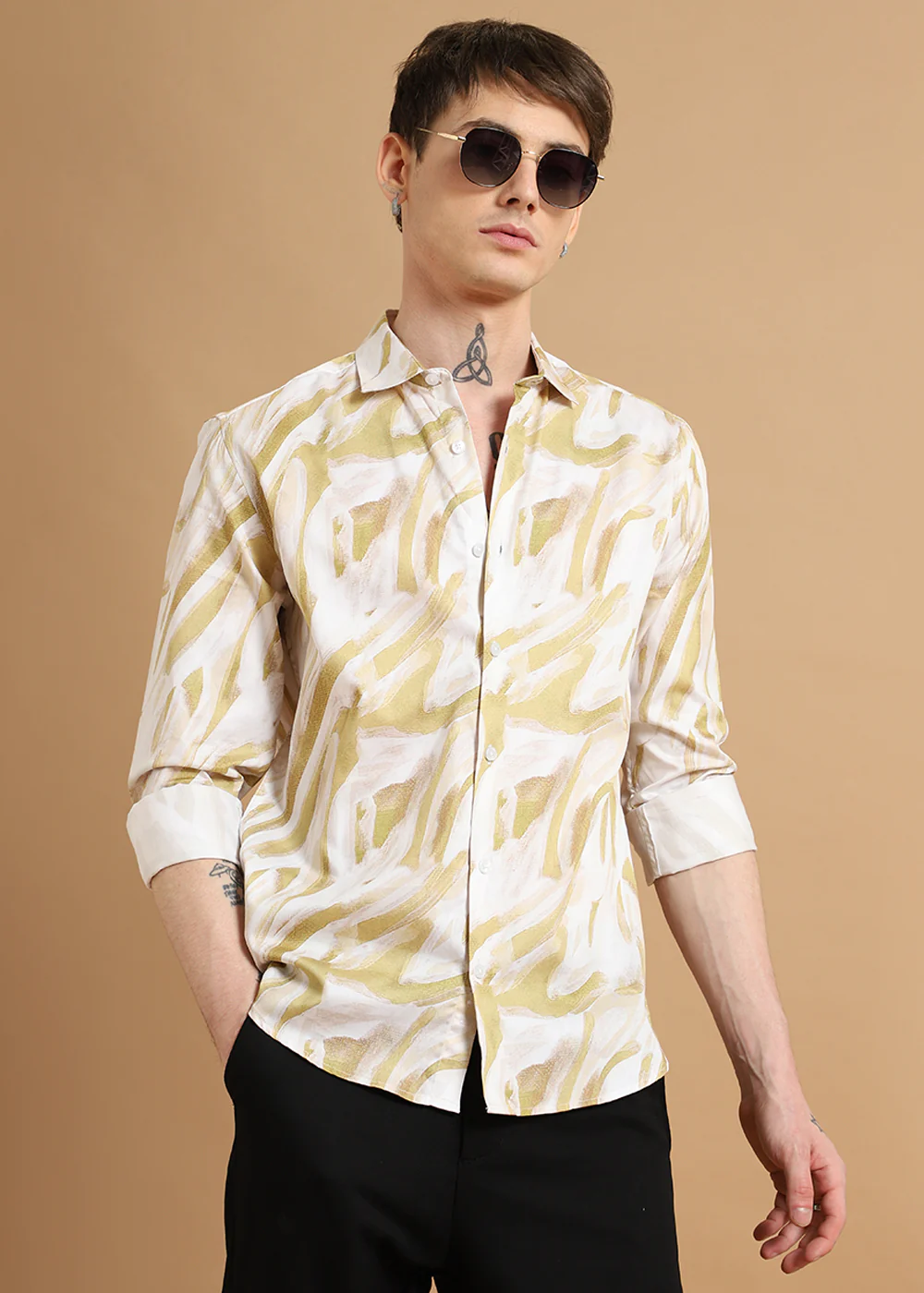 Yellow Marble Printed shirt - Image 7