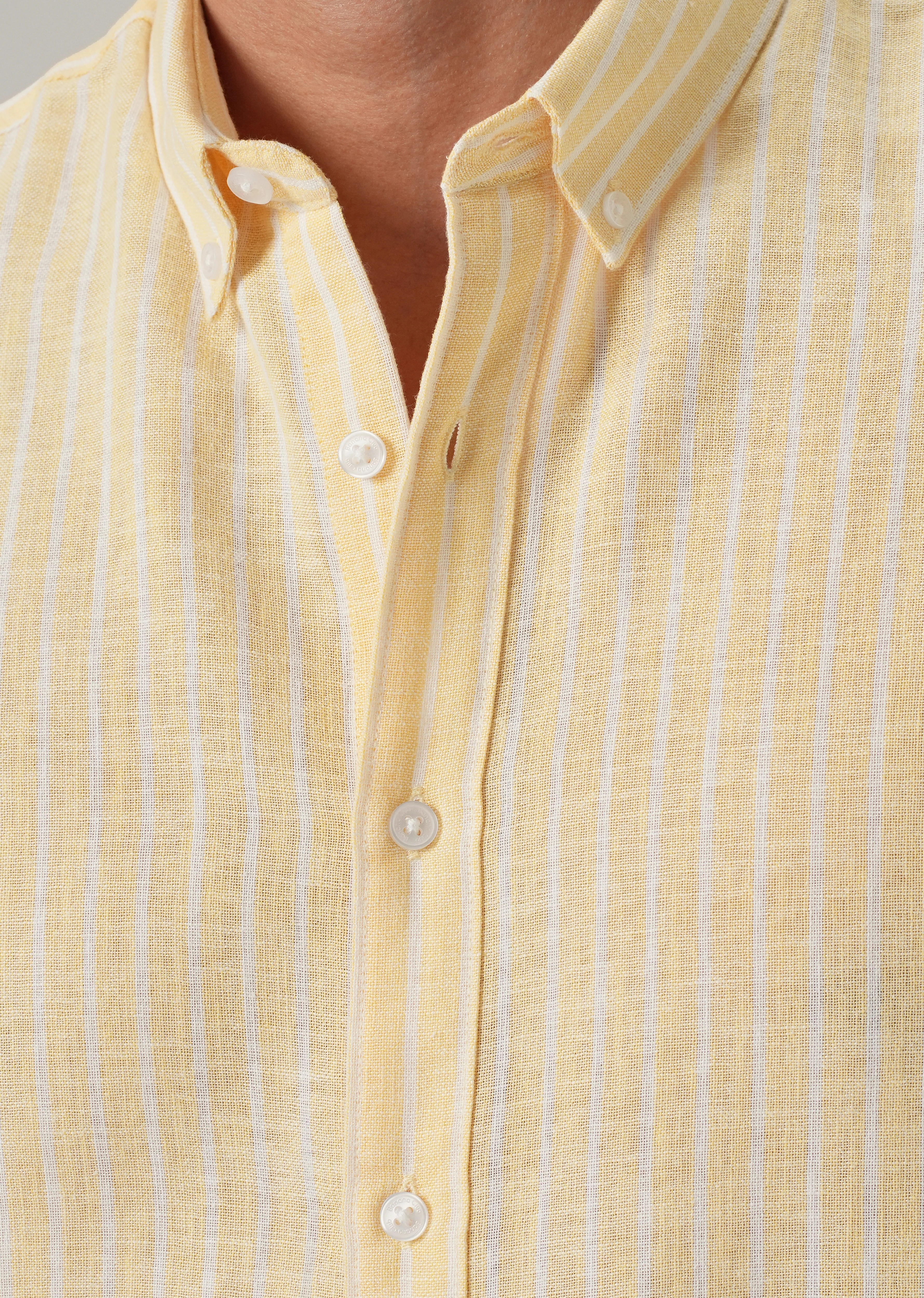 Yellow Stripe Linen Shirt - Image 5