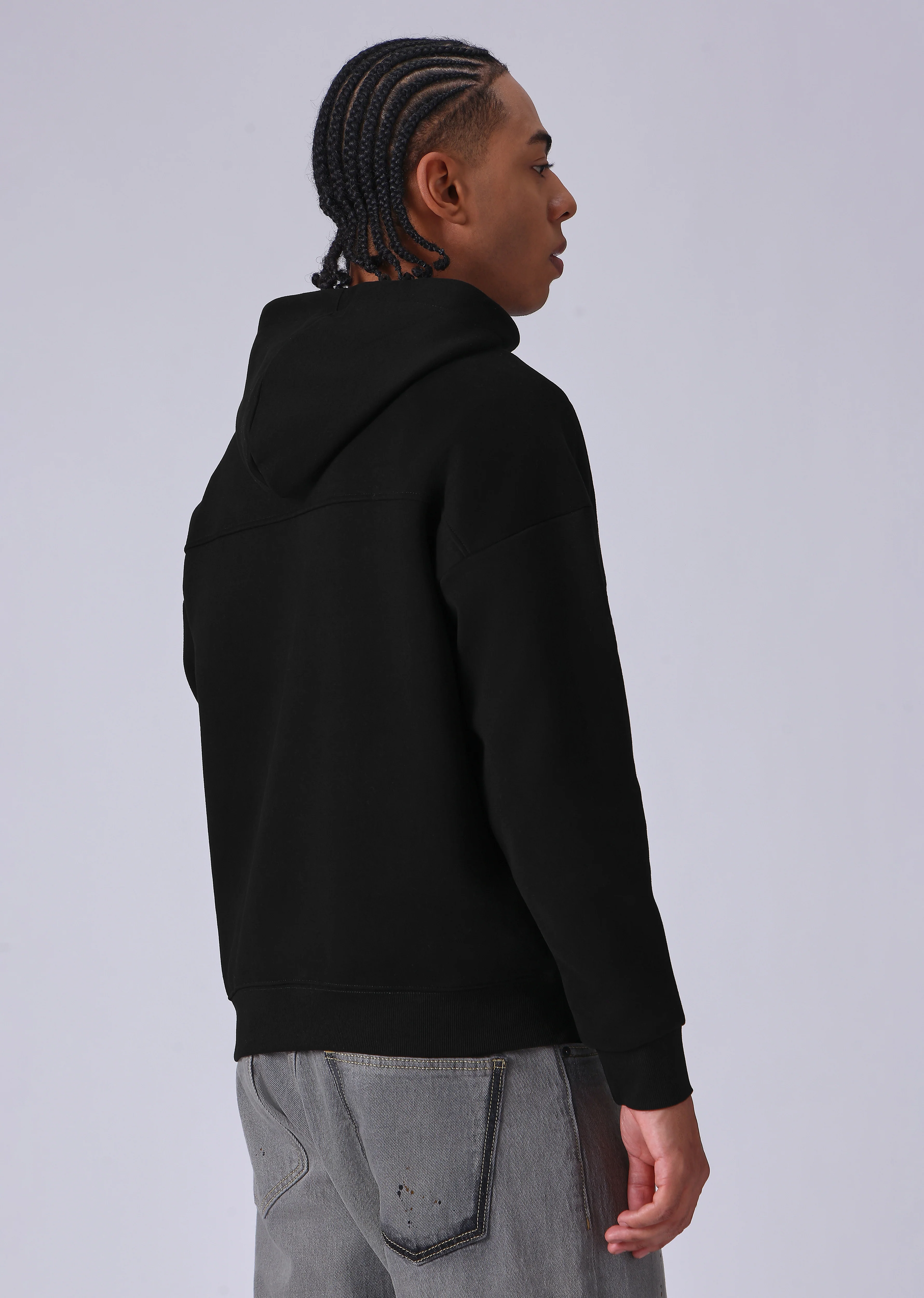 Zipped Style Black Hoodie - Image 2