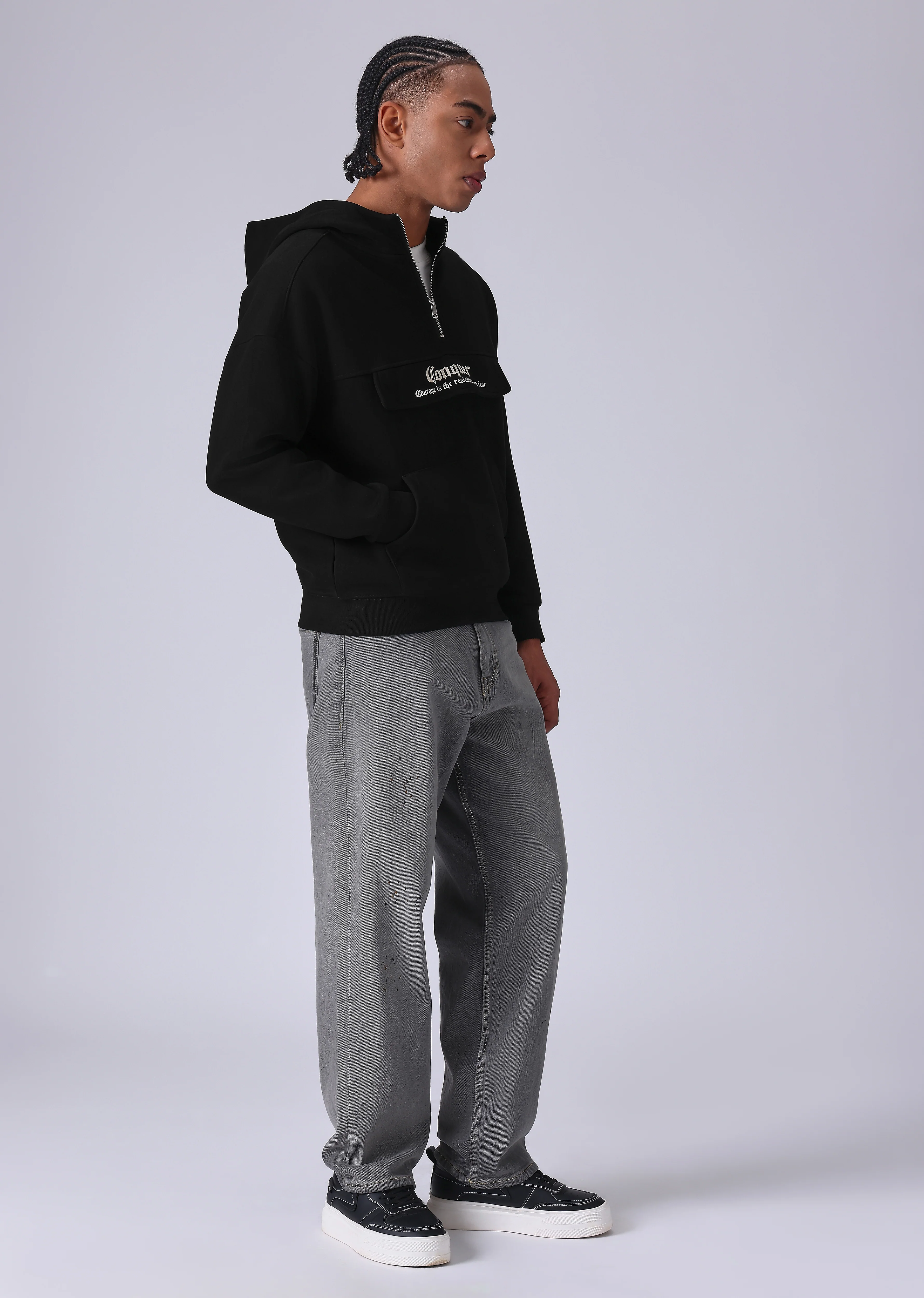 Zipped Style Black Hoodie - Image 6