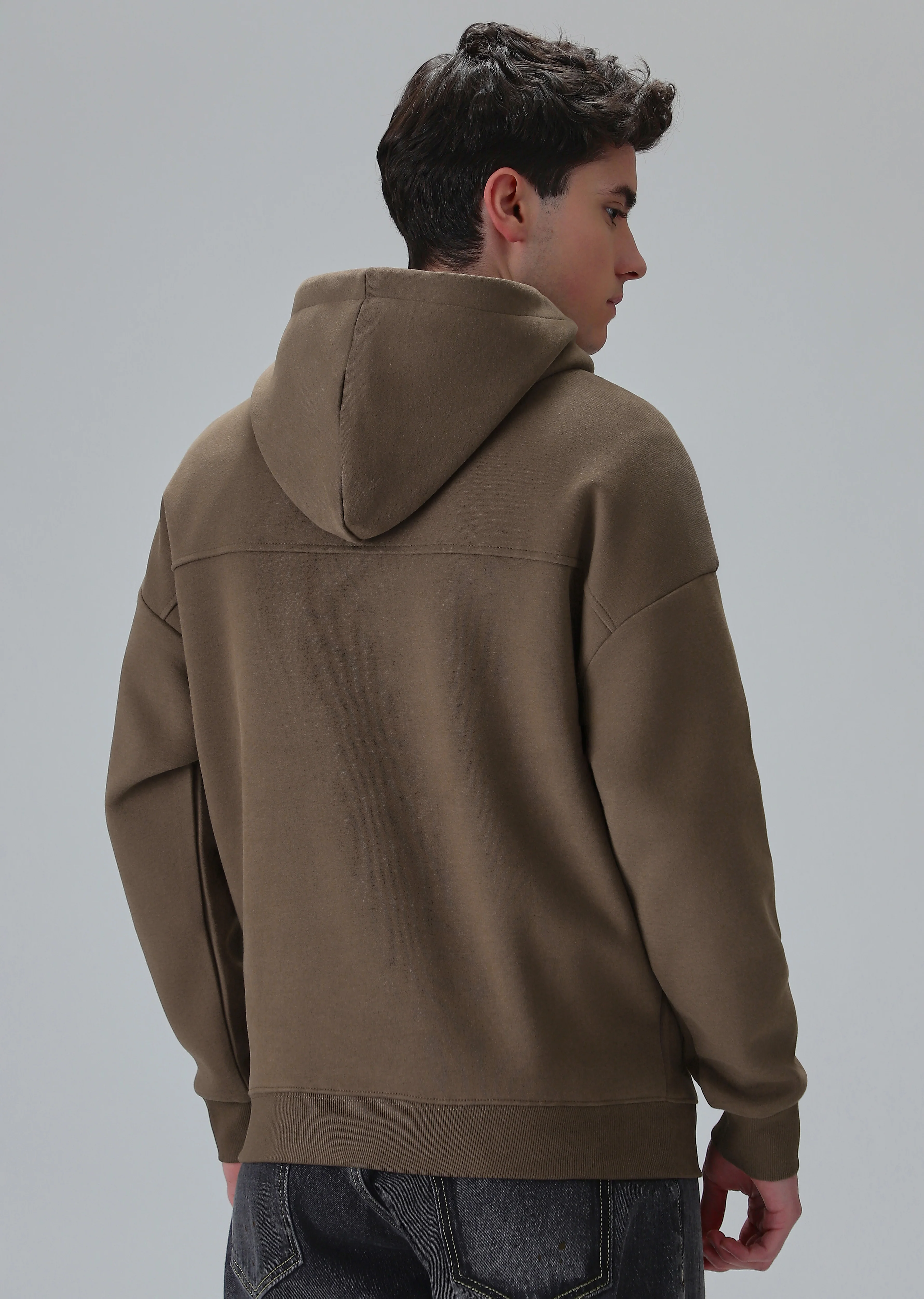 Zipper Style Brown Hoodie - Image 2