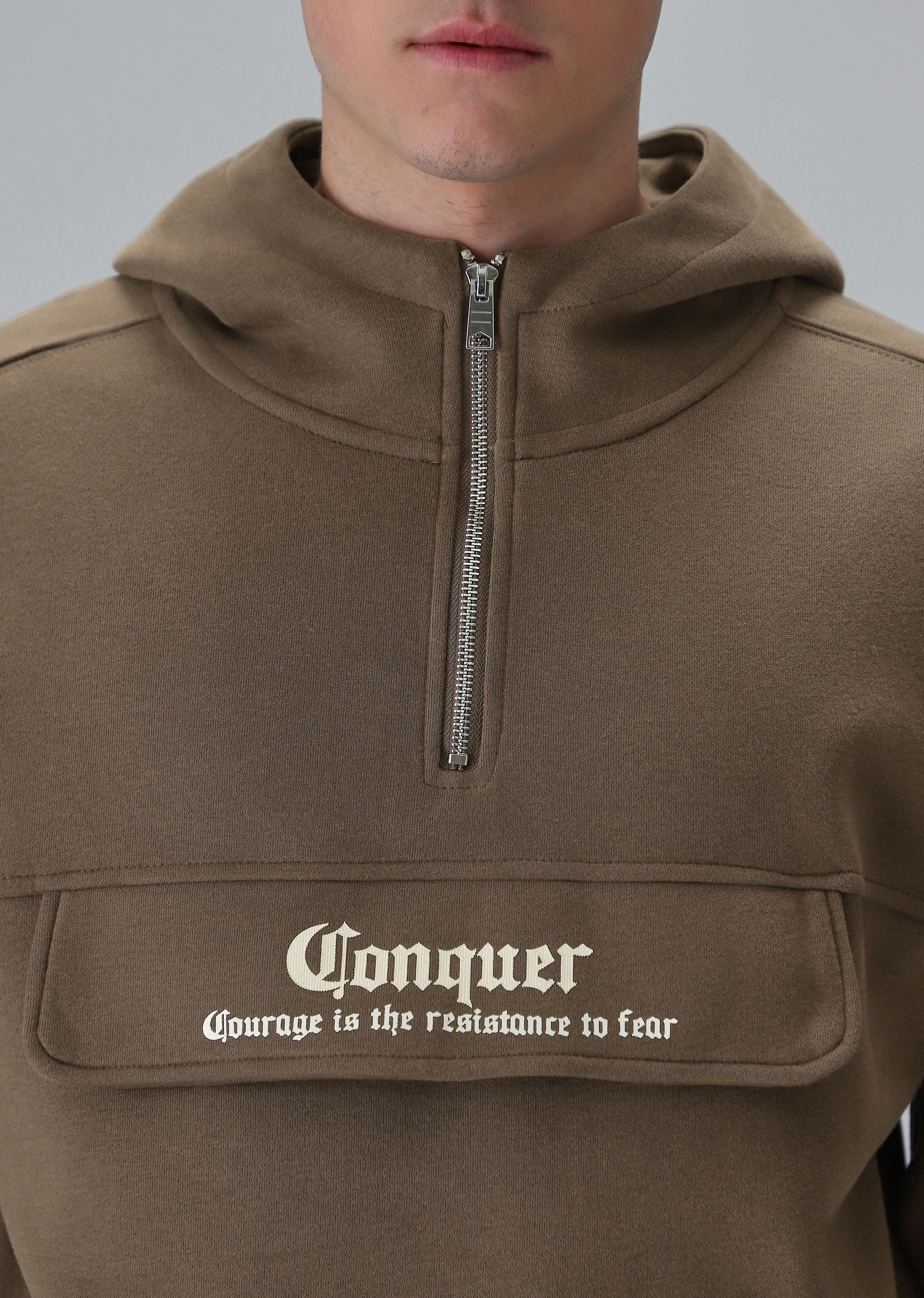 Zipper Style Brown Hoodie - Image 5