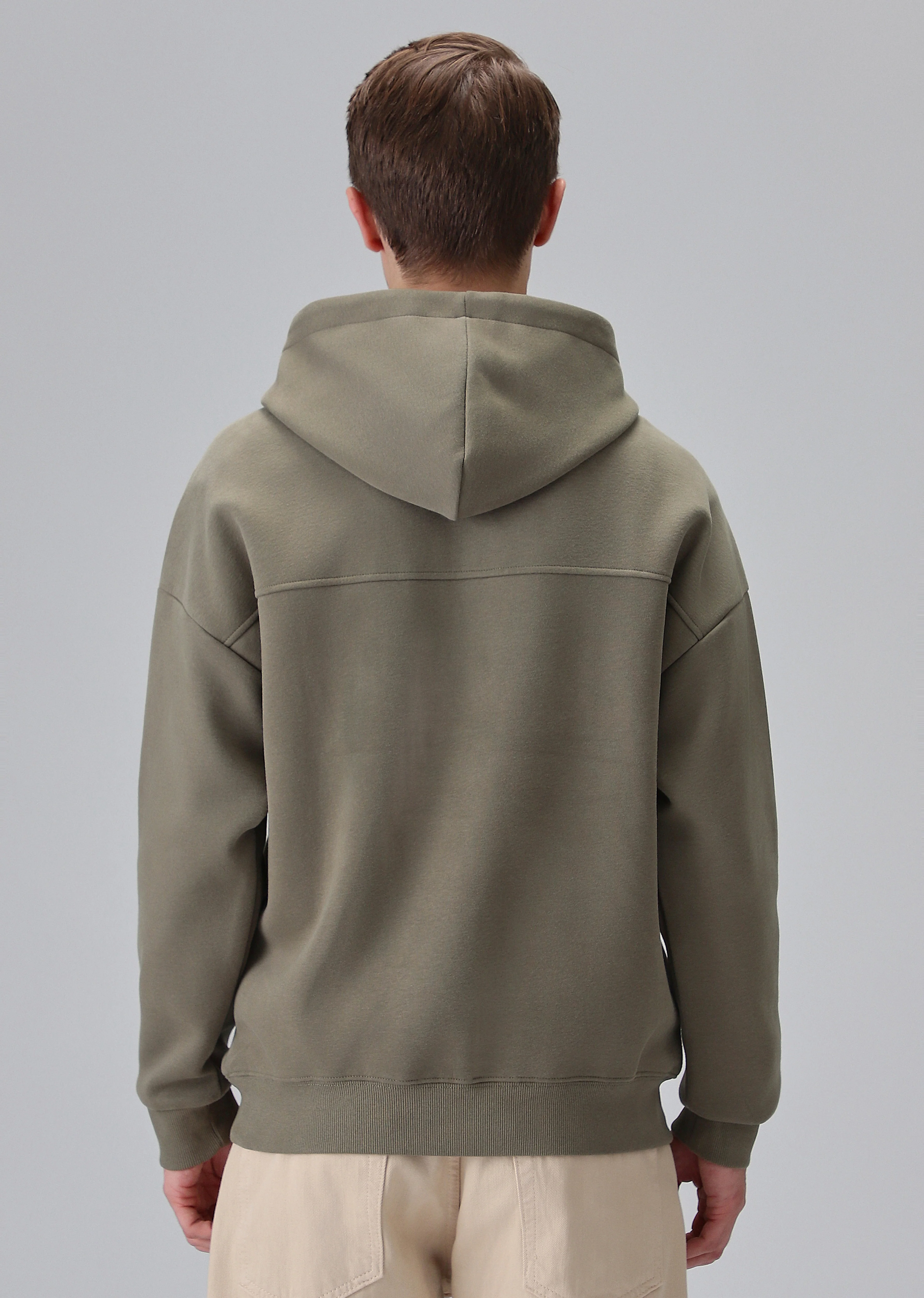 Zipper Style Olive Hoodie - Image 2